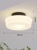French Retro Medieval Cream Glass Ceiling Lights LED E27 Home Decorative Ceiling Lamp Ljojo
