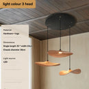 Ljojo Walnut Color Leaf Multi-head Chandelier Retro Style for Living Room & Restaurant
