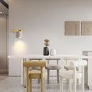 Ljojo Mid Century Modern LED Wall Light Pull Chain Switch Yellow Travertine Bedroom Lamps