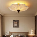 French Medieval Ceiling Lamp Cloth Lampshade Bedroom Plum Blossom Wood Retro Living Room Ljojo Lamps