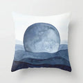 Blue Marble Geometric Cushion Cover 45x45cm for Home & Office Decor by Ljojo