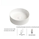 Ljojo 36cm Matte White/Dark Gray Bathroom Sink for Vanity - 14in Diameter