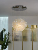 Ljojo Luxury Shell Ceiling Chandelier with Led Lights for Living Room and Staircase