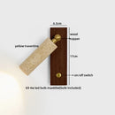 Ljojo LED Wall Light Mirror Stone Wood Wall Art Decor Bedroom Lamp