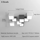 Ljojo Minimalist Bauhaus 3D LED Ceiling Lights for Living Room Decoration Chandelier