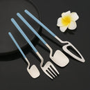 Ljojo Matte Flatware Set - Stainless Steel Knife Fork Spoon Dinnerware