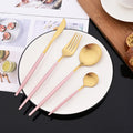 Ljojo 24-Piece Stainless Steel Cutlery Set - Matte Silver Western Flatware Tableware