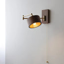 Ljojo LED Walnut Ash Wood Wall Sconce with Pull Chain Switch