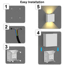 Ljojo Modern 6W LED Wall Sconces for Indoor Outdoor Living Room Bedroom