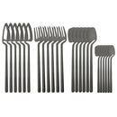 Ljojo 24Pcs Stainless Steel Flatware Set: Matte Knife Fork Spoon Teaspoon for Dining & Kitchen