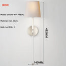 American Bedside Fabric Led Wall Lamps Copper / Iron E14 Wall Scones by Ljojo for Bedroom Lighting