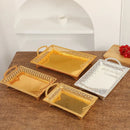 Ljojo Metal Mirror Dessert Tray, Elegant Home Decoration & Kitchen Ornament