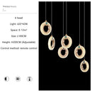 Ljojo Modern Gold Lustre Ring Acrylic Attic Chandelier for Stair & Dining Room
