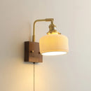 Ljojo LED Wall Sconce Pull Chain Switch Copper Ceramic Nordic Stair Light Fixtures