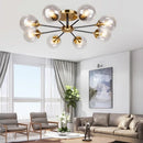 Ljojo Modern Glass Ball Led Chandelier Retro Ceiling Dining Room Bedroom Decoration Lighting
