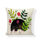 Linen Print Pillowcase 45X45CM Wildlife Collection by Ljojo