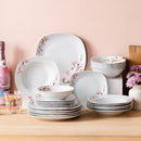 Ljojo 48-Piece Porcelain Ceramic Dinnerware Set for 12: Plates and Bowls