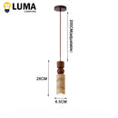 Wabi-Sabi Travertine LED Pendant Light Japanese Vintage E27 Hanging Lighting by Ljojo