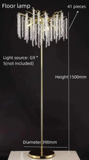 Modern Luxury Nano Electroplating K9 Crystal Tassel Chandelier - LED Living Room Decor by Ljojo