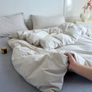 Ljojo Luxury Cotton Stripe Duvet Cover Set - Yarn-Dyed Bedding Set