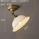 Italian LED Decor Ceiling Light Fashion High-end Copper Ceramic Glass Home Lamp Bar Bedroom Foyer Lighting Fixtures - Ljojo