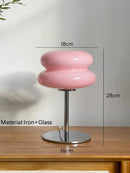 Ljojo Macaron Glass Table Lamp Trichromatic Dimming for Living Room, Bedroom Atmosphere