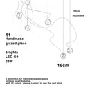 Ljojo Bubble Pendant Light Fixture Colored Glass Modern LED Dimmable Atmosphere Lighting