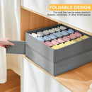 Ljojo™ 24-Compartment Fabric Storage Box: Foldable Stackable Organizer for Socks, Ties, Underwear