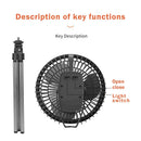 Ljojo 10000mAh Portable Camping Fan with Power Bank and LED Lighting