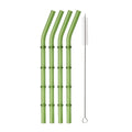 Ljojo 11Pcs Green Glass Straws Set with Brush - High Borosilicate Drinkware
