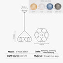Ljojo Modern Italian Bubble Glass Chandelier LED Pendant Light for Living Bedroom
