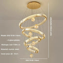 Ljojo Luxury Crystal Pendant Chandelier for Modern Stairs, Dimmable Globe Design