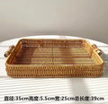 Ljojo Living Room Tray Fruit Basket Bread Plate Snack Basket Woven Wedding Plate