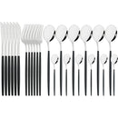 Ljojo 24pcs Stainless Steel Cutlery Set Fork Teaspoon Knife Silverware Flatware