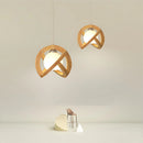 Ljojo Nordic Minimalist Chandelier Solid Wood Glass Lamp for Bedroom Living Room