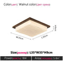 Ljojo LED Walnut Ceiling Lamp - Retro Aesthetic for Living Room, Dining, Study & Bedroom