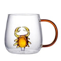 Ljojo 3D Animal Glass Mug Cup for Girls Kids Lovers Wedding Gift