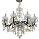 French Black Glass E14 Candle Chandelier Luxury Crystal LED Pendant Light by Ljojo