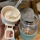 Ljojo 500ml Clear Leakproof Water Bottle with Straw - Portable for Travel & Office