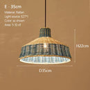 Ljojo Japanese Handmade Rattan Chandelier: Retro Pendant Light LED Suspension Lamp Home Decor