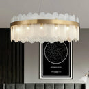 Ljojo LED Chandeliers: Modern Gold Metal Adjustable Grey Glass Nordic Loft Lamp