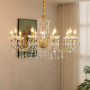 French Retro Copper Crystal Chandeliers Light for Living Room by Ljojo