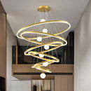Modern Gold Ring LED Pendant Light Chandeliers for Living Bedroom Dining Room by Ljojo