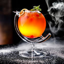 Ljojo 11oz Cocktail Glasses Set with Straw - Globe Shape Design for Drinks