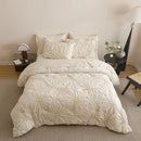 Ljojo Luxe Pleated Duvet Set with Ruffled Pillowcases - Soft, Breathable, Luxurious Bedding