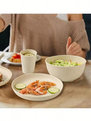 Ljojo 24-Piece Dinnerware Set, Reusable Cup, Plate and Bowl for Camping, Picnic - Beige