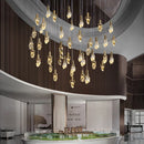 Ljojo LED Diamond Crystal Chandelier for Living Room Staircase - Gold Luminaire