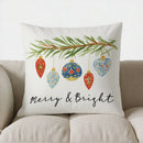 Ljojo Merry Bright Christmas Ornament Pillow Cover for Sofa Bedroom Car