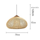 Wabi-sabi Rattan Pendant Chandelier - Japanese Style Bamboo Lighting for Living Room - Ljojo