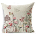 Ljojo Linen Butterfly Cushion Cover 45x45cm - Decorative Pillow Case for Sofa & Bed